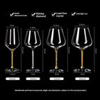 Crystal White Diamond Gold Foil Goblet Glass
