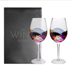 Crystal Colored Decorative Goblet Glass
