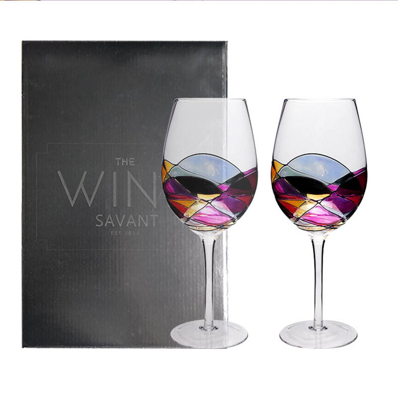 Crystal Colored Decorative Goblet Glass