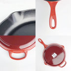 Colorful Cast Iron Enamel Frying Pan