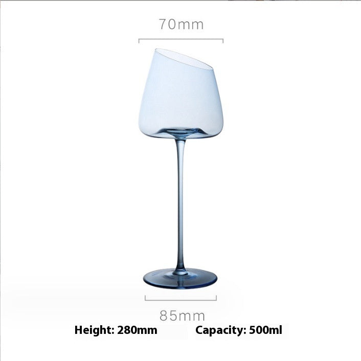 Blue Crystal Glass Goblet For Elegant Beverage Serving