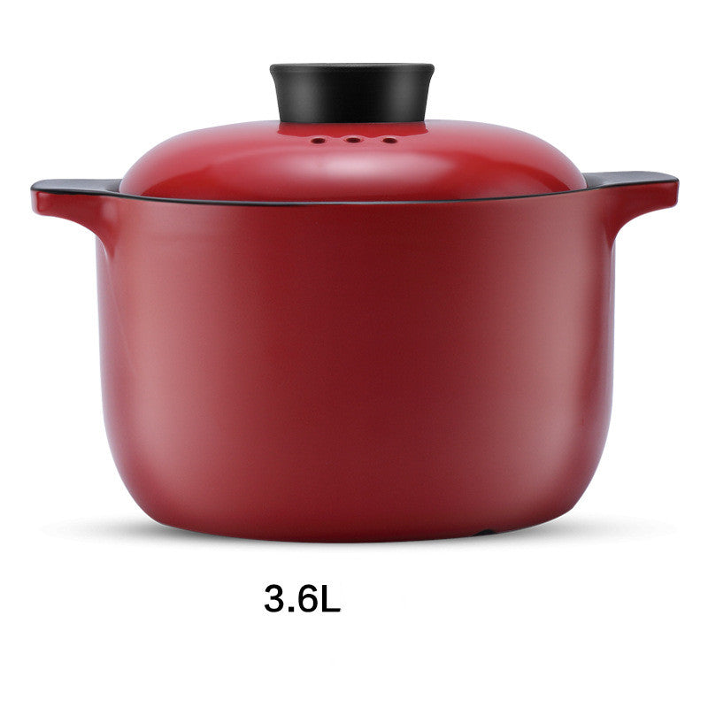 Red Ceramic Multi-Purpose Casserole Stock Pot