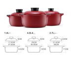 Red Ceramic Multi-Purpose Casserole Stock Pot
