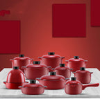 Red Ceramic Multi-Purpose Casserole Stock Pot