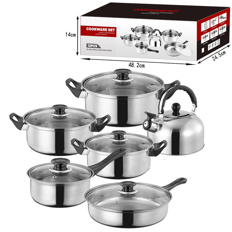 Stainless Steel Cookware Pot Set Collection