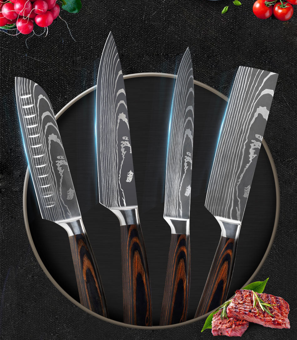 Chef Kitchen Cleaver And Slicing Knife Set
