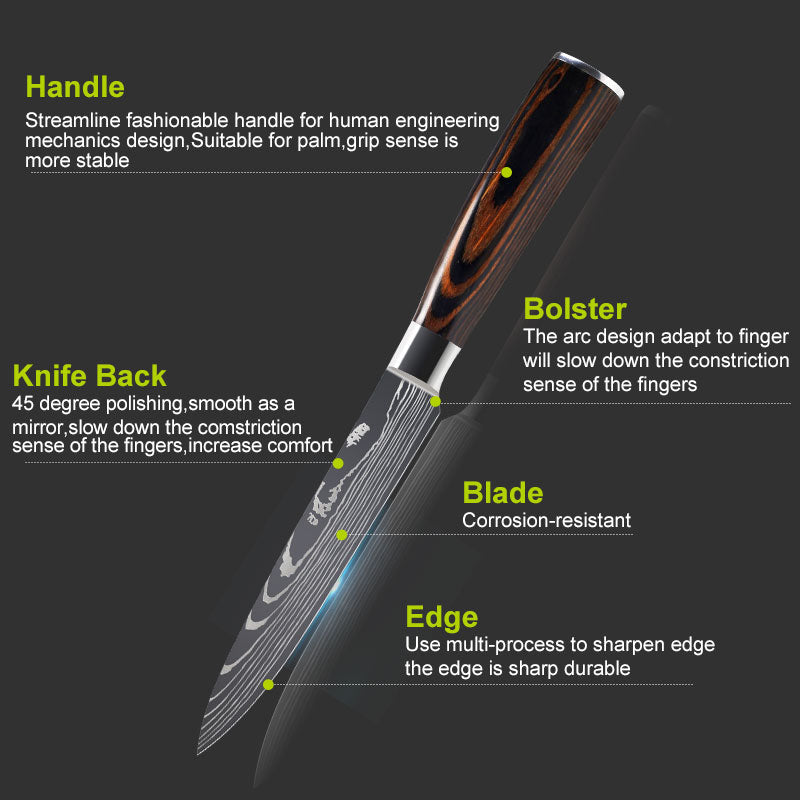 Chef Kitchen Cleaver And Slicing Knife Set