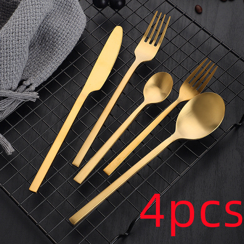 Matte Stainless Steel Thickened Cutlery Set
