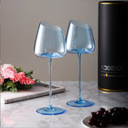 Blue Crystal Glass Goblet For Elegant Beverage Serving
