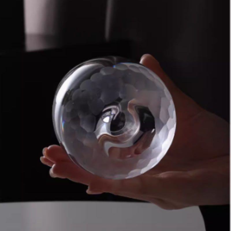 Hand Carved Crystal Glass Goblet Beverage Glass