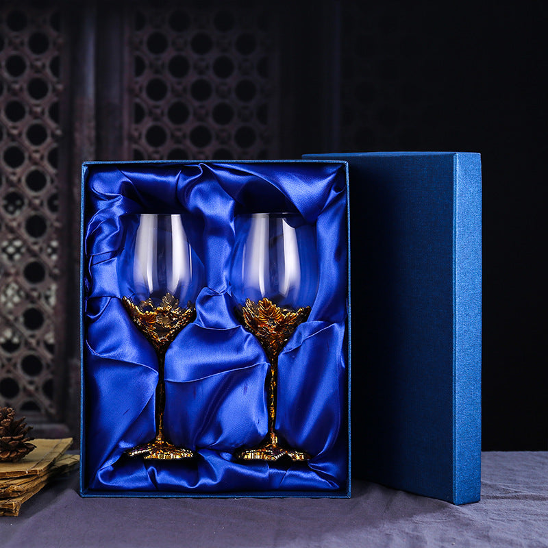 Enamel Glass Decanter Set With Crystal Glass
