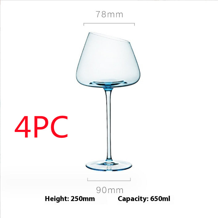 Blue Crystal Glass Goblet For Elegant Beverage Serving