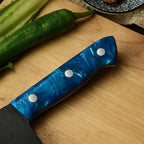 Forged Stainless Steel Blue Handle Kitchen Knife