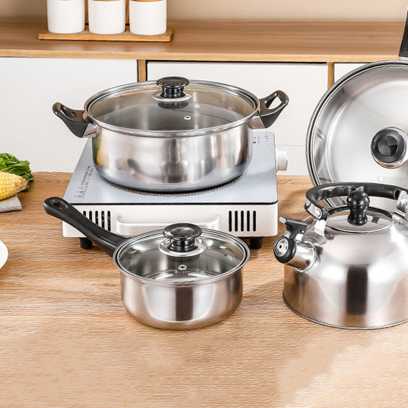 Stainless Steel Cookware Pot Set Collection