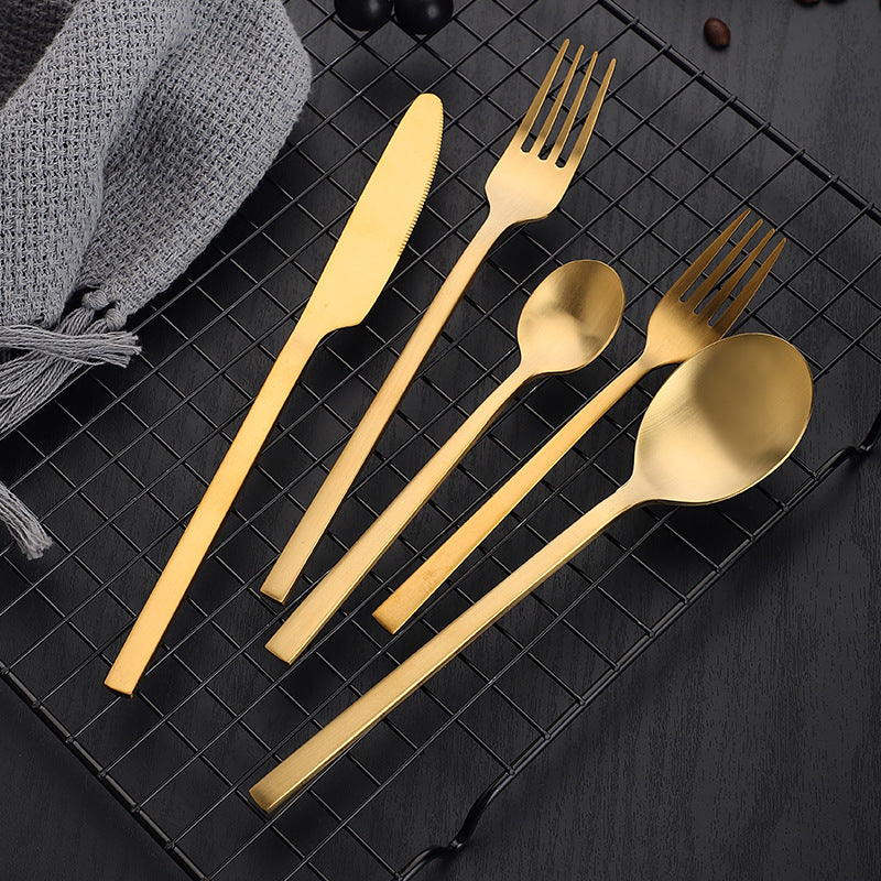 Matte Stainless Steel Thickened Cutlery Set