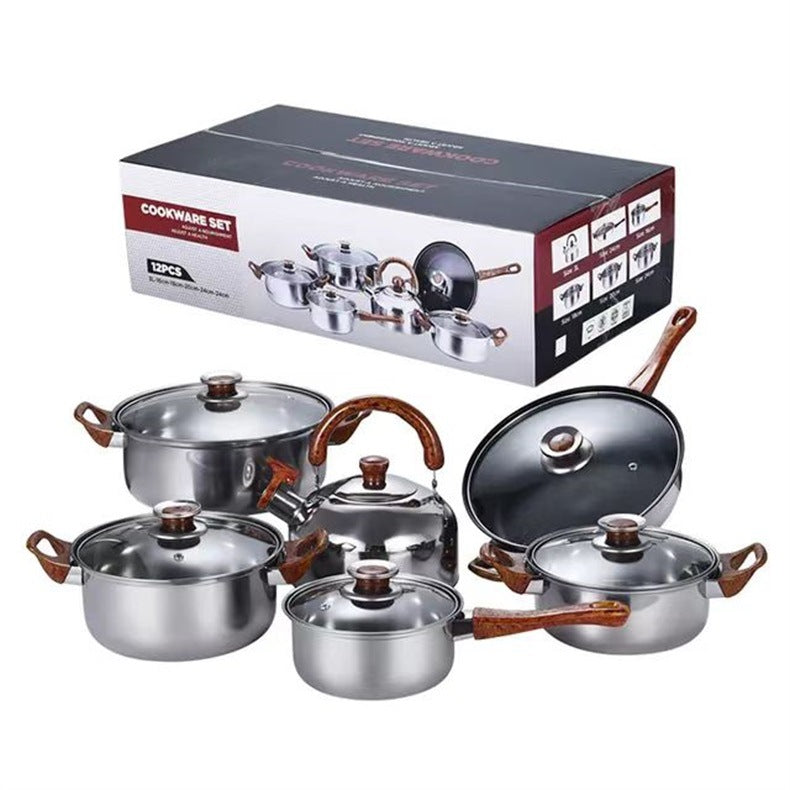 Stainless Steel Cookware Pot Set Collection