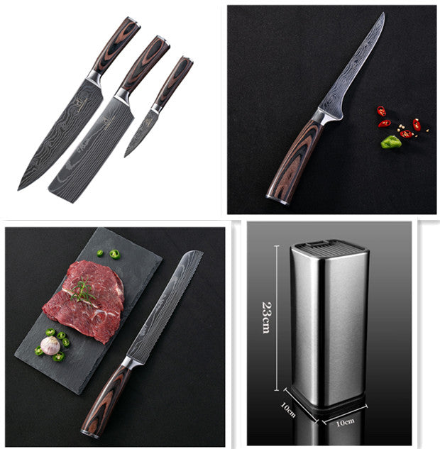 Chef Kitchen Cleaver And Slicing Knife Set