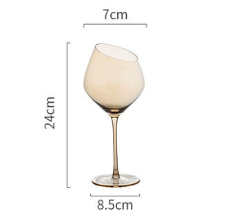 Oblique Crystal Decorative Goblet Glass Set