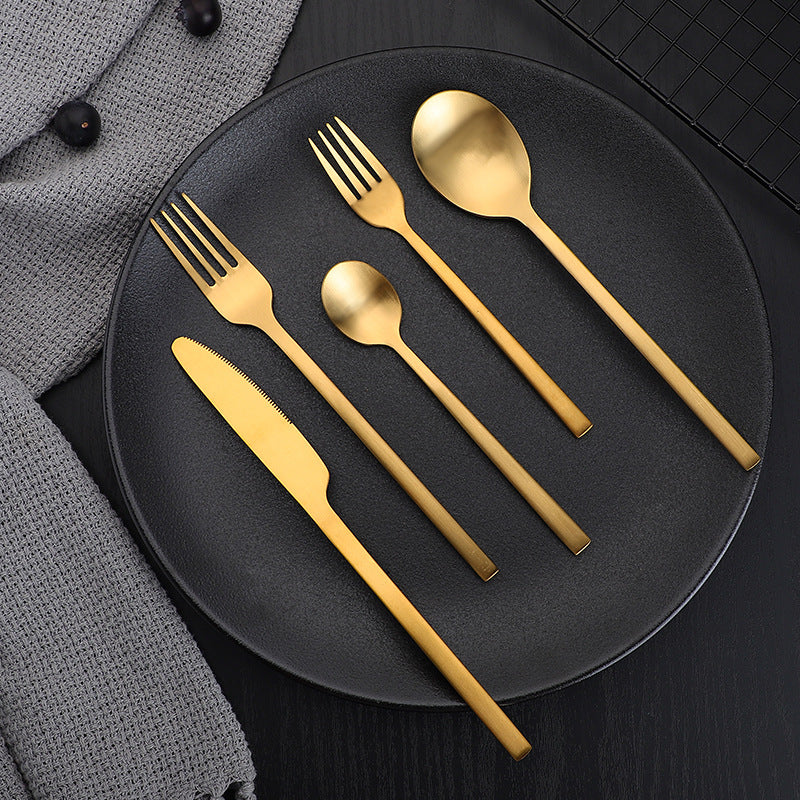Matte Stainless Steel Thickened Cutlery Set