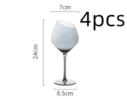 Oblique Crystal Decorative Goblet Glass Set