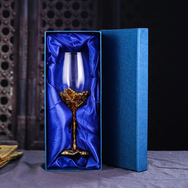 Enamel Glass Decanter Set With Crystal Glass