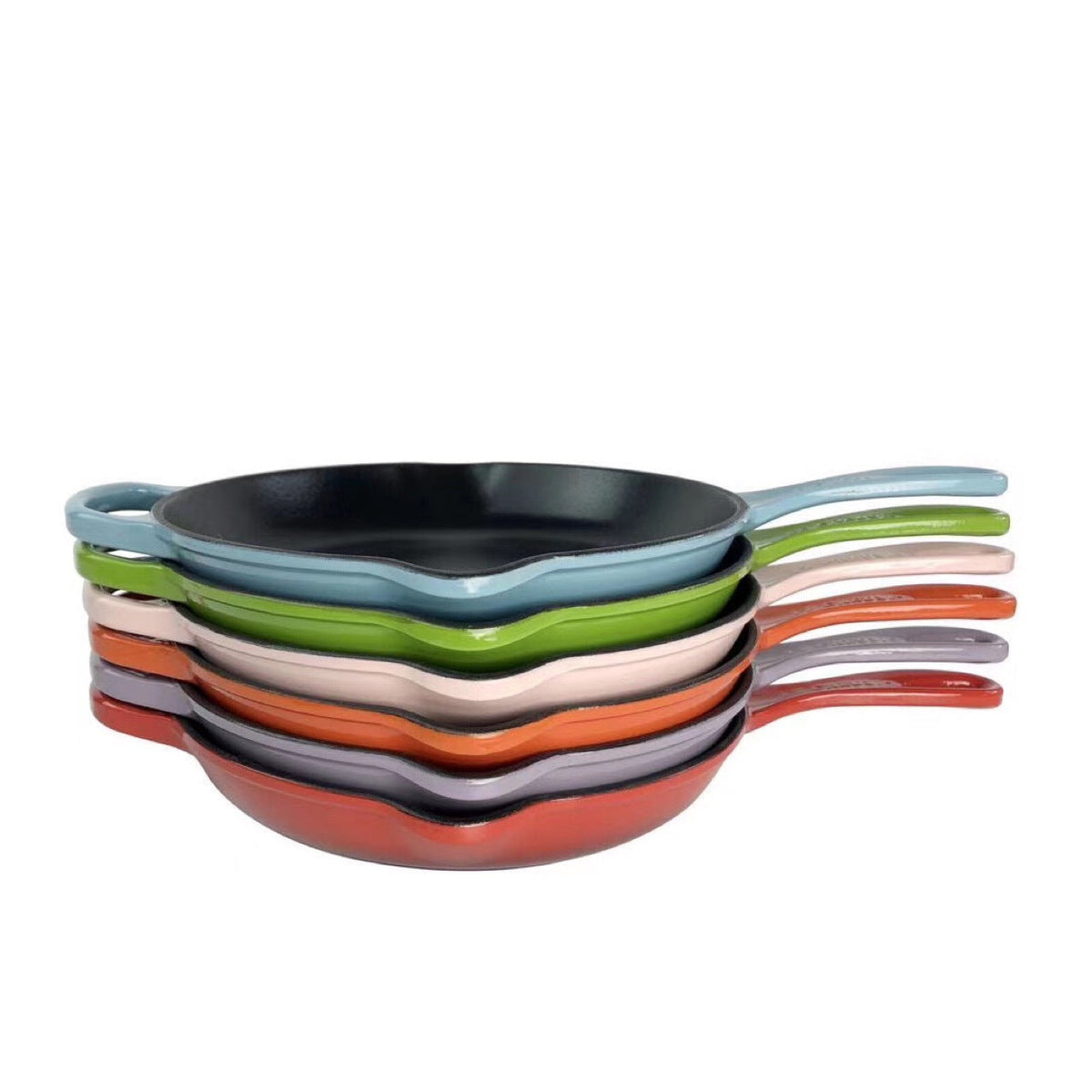Colorful Cast Iron Enamel Frying Pan