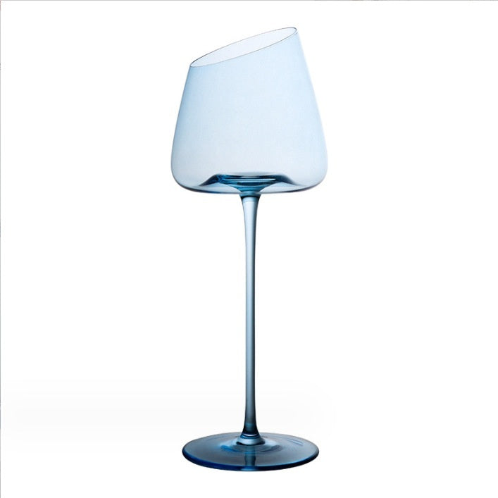 Blue Crystal Glass Goblet For Elegant Beverage Serving