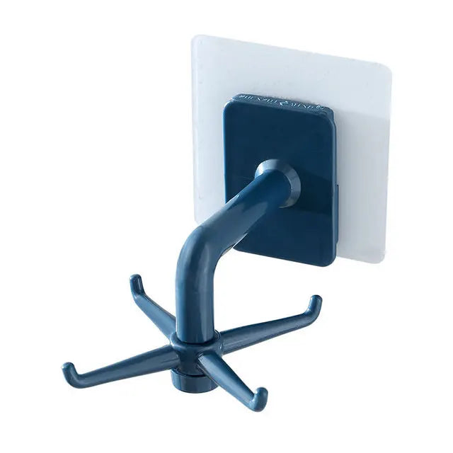 360° Rotatable Kitchen & Bathroom Hook Organizer – Nail-Free Wall and Cabinet Hanger
