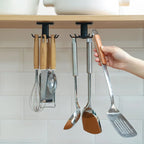360° Rotatable Kitchen & Bathroom Hook Organizer – Nail-Free Wall and Cabinet Hanger