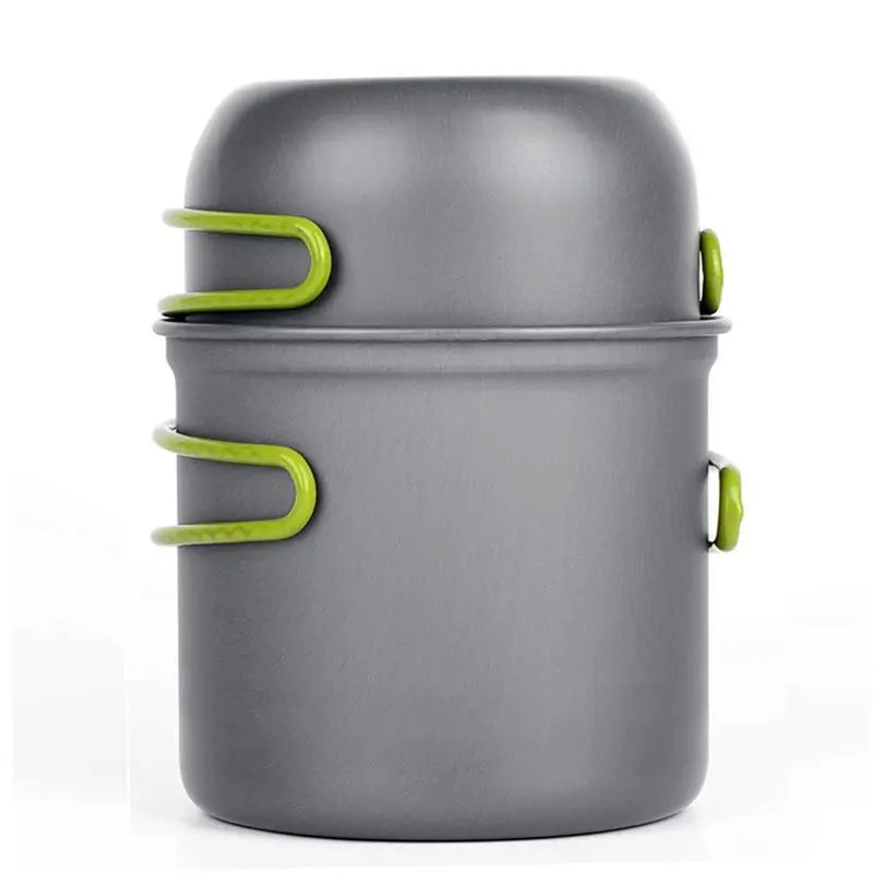 Outdoor Camping Pot Set – Portable 1–2 Person Folding Stove Cookware Kit