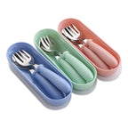 3-Piece Kids Cutlery Set – 304 Stainless Steel Spoon & Fork with Portable Case