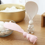 Straw Rabbit Rice Spoon – Creative Standing Cartoon Rice Spatula