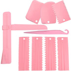 4pcs Cream Scraper Set – PP Icing Combs & Spatulas for Cake Decorating and DIY Baking