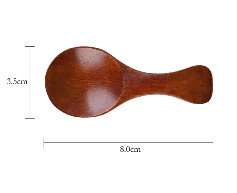 4Pcs Mini Wooden Spoon Set – Small Spice, Sugar & Coffee Scoops for Kitchen