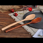 2PCS Wooden Spoon Set – Natural Wood Kitchen Tableware for Soup, Tea & Coffee