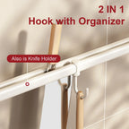 Wall Mounted Kitchen Hook Rack – No-Punching Utensils & Storage Hanger