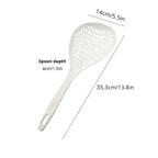 Large Capacity White Colander Spoon – Heat-Resistant Dumpling & Noodle Strainer
