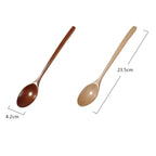 2PCS Wooden Spoon Set – Natural Wood Kitchen Tableware for Soup, Tea & Coffee