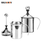 BALASHOV Stainless Steel Milk Frother – Double Mesh Coffee & Milk Creamer