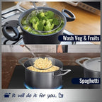 Stainless Steel Double Round Spoon – Reinforced Spider Strainer for Frying & Cooking