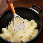 Aluminum Manual Potato Masher – Wood Handle Multi-Purpose Food Crusher