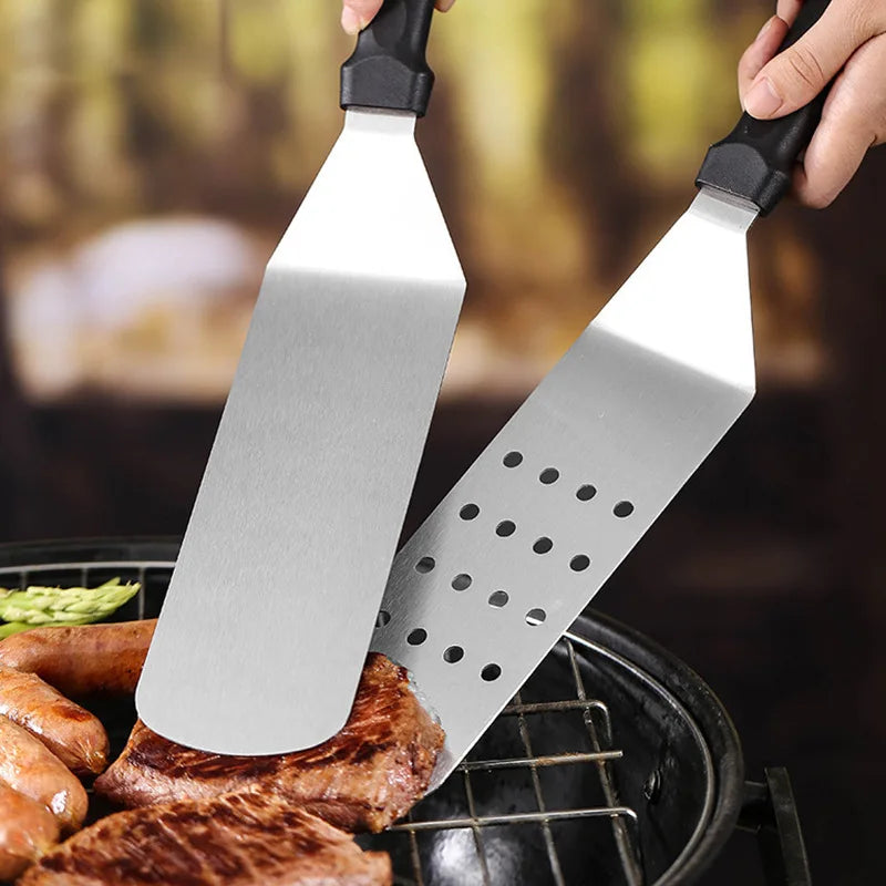 Stainless Steel Cooking Scraper Spatula – Heavy-Duty BBQ & Griddle Turner