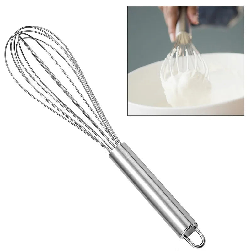 10-Inch Stainless Steel Manual Egg Beater – Kitchen Wire Balloon Whisk