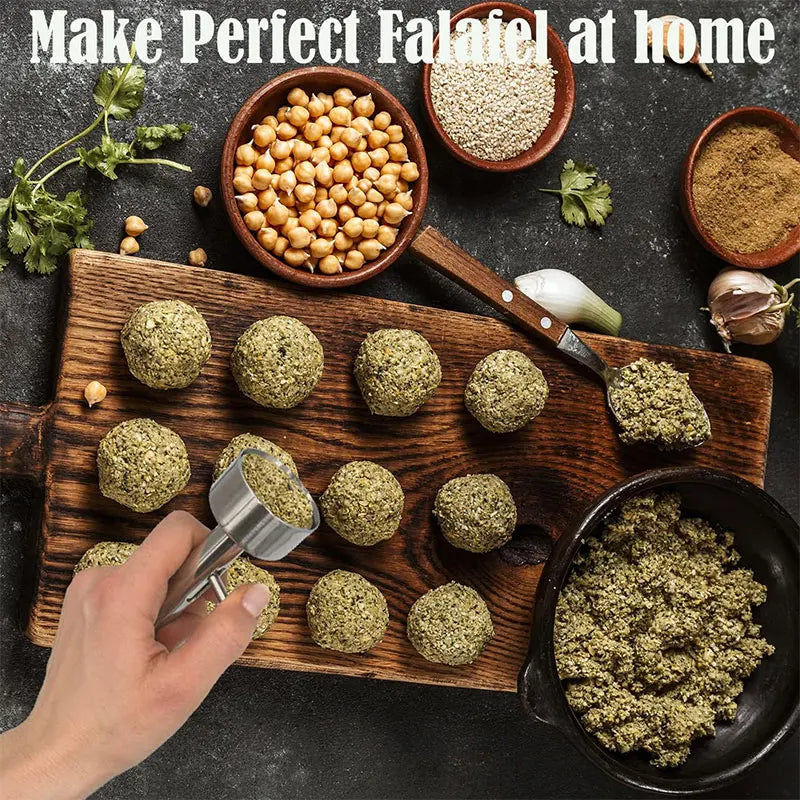 Stainless Steel Falafel Scoop Maker – Professional Meatball & Falafel Mold