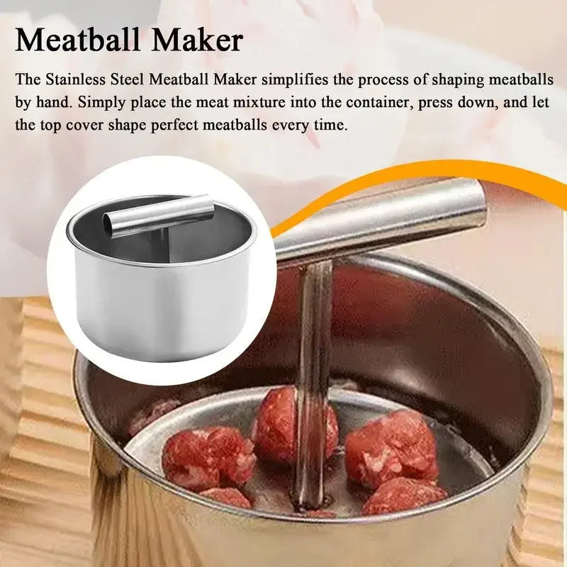 Stainless Steel Press Meatball Maker – Manual Multi-Functional Kitchen Mold