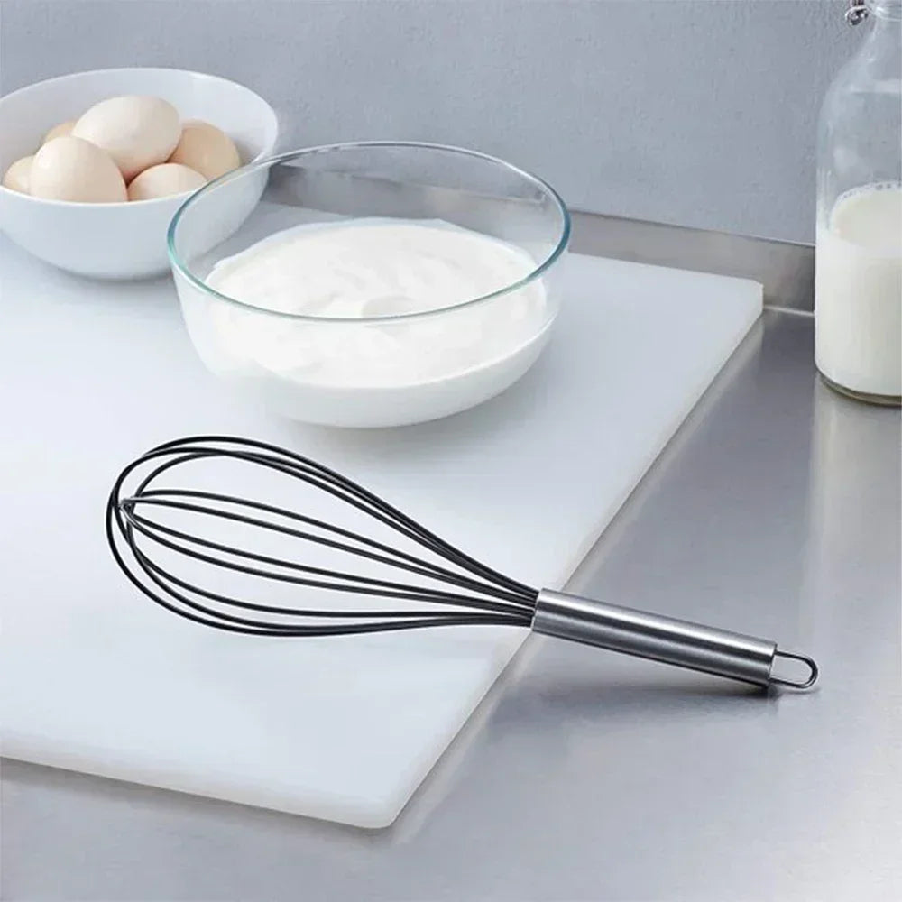 10-Inch Stainless Steel Manual Egg Beater – Kitchen Wire Balloon Whisk