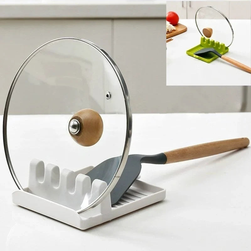 Kitchen Spoon Holder & Spatula Rest – Non-Slip Plastic Utensil Organizer