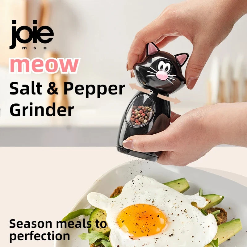 Joie Meow Spice Grinder Set Adjustable Ceramic Salt & Pepper Mill