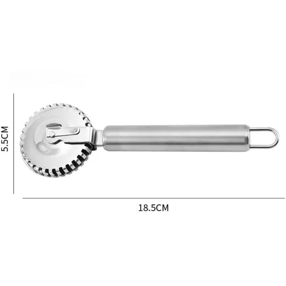 Stainless Steel Wheel Fluted Pasta Crimper – Ravioli Cutter & Dough Sealer