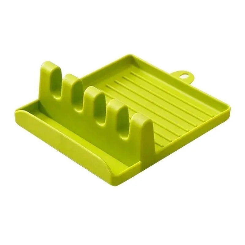 Kitchen Spoon Holder & Spatula Rest – Non-Slip Plastic Utensil Organizer